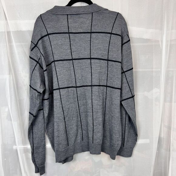 Cezani mens merino wool polo sweater sz XL geometric pattern officewear - Picture 7 of 8